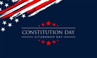 Constitution Day in United States. Holiday, celebrate annual in September 17. Citizenship Day. American Day. We the People. Poster, card, banner, background. Vector