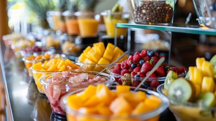 A variety of healthy and delicious options including fresh fruit smoothies and locally roasted coffee are available at the mountain stream brunch.