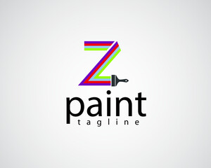 creative z-shaped paint with various colors, logo