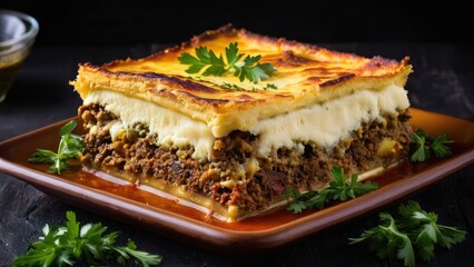 Layered Pasta Casserole with Meat Sauce and Cheese - A Minimalist Approach to Comfort Cooking