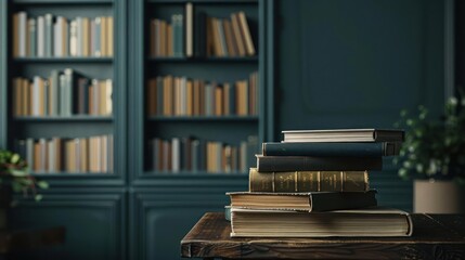 A Canvas of Narratives, Bookshelf Embellished with Literary Heritage and Historical Journeys