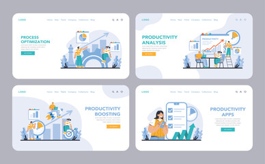 Productivity boosting concept. Flat vector illustration