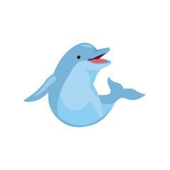 cute swimming dolphin aquatic animal