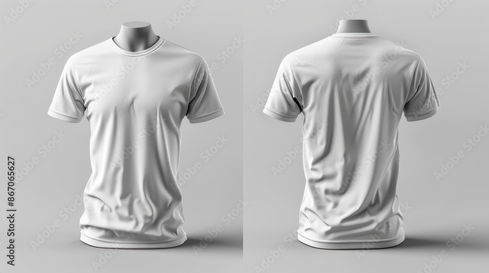 Canvas Prints White T-Shirt Mockup - Front and Back View