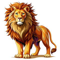 Fototapeta premium lion ,real style, white background