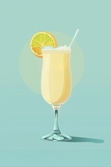 Refreshing Lemonade in a Glass with Lemon Slice