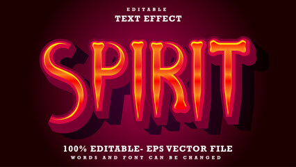 3d Gradient Word Spirit Editable Text Effect Design Template, Effect Saved In Graphic Style	