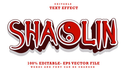 3d Minimal Word Shaolin Editable Text Effect Design Template, Effect Saved In Graphic Style © Aldo