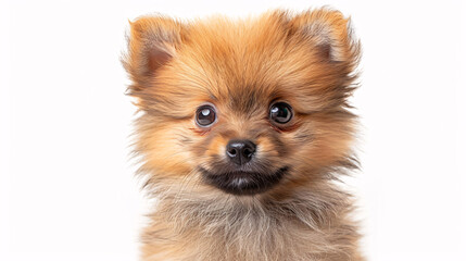 Obraz premium Adorable Pomeranian puppy sticker, isolated on white background