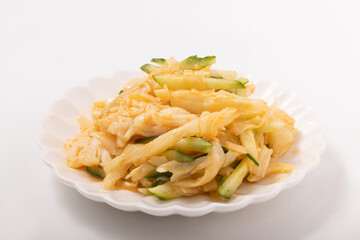 蒸し鶏とキュウリ　穂先メンマ和え