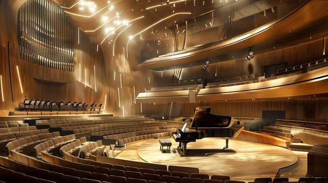 Contemporary concert hall with modern design and acoustics