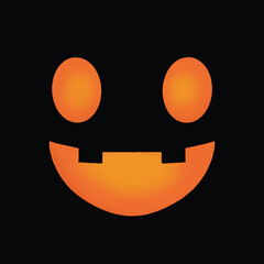 Pumpkin face is isolated on the black background