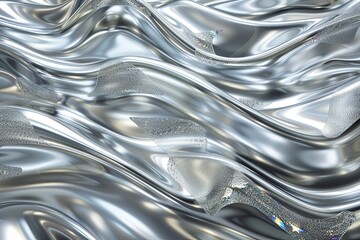 Silver abstract background with wavy pattern created with generative ai