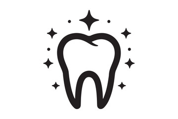 Teeth silhouette vector with white background