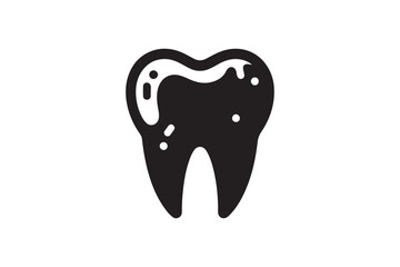 Teeth silhouette vector with white background