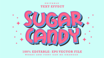 3d Minimal Word Sugar Candy Editable Text Effect Design Template, Effect Saved In Graphic Style	