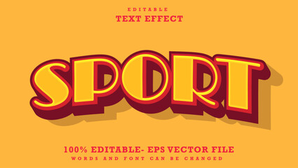 3d Minimal Word Sport Editable Text Effect Design, Effect Saved In Graphic Style