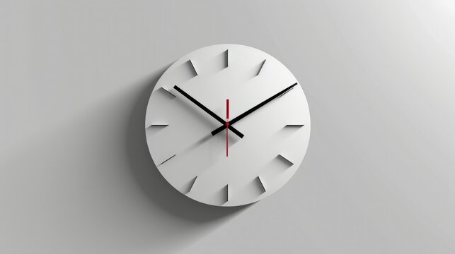 A minimalist clock face with moving hands, symbolizing time management