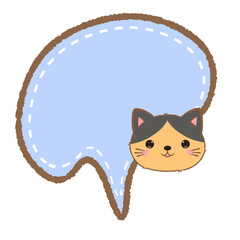 collection of cute Speech Bubble with cat illustration