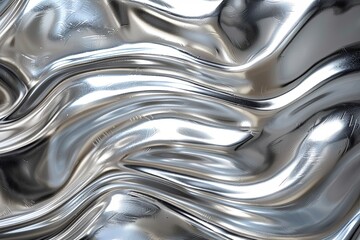 Silver abstract background with wavy pattern created with generative ai