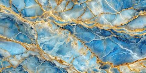 Naklejka premium Blue onyx marble tile with elegant gold inclusions , luxury, texture, seamless, background, elegant