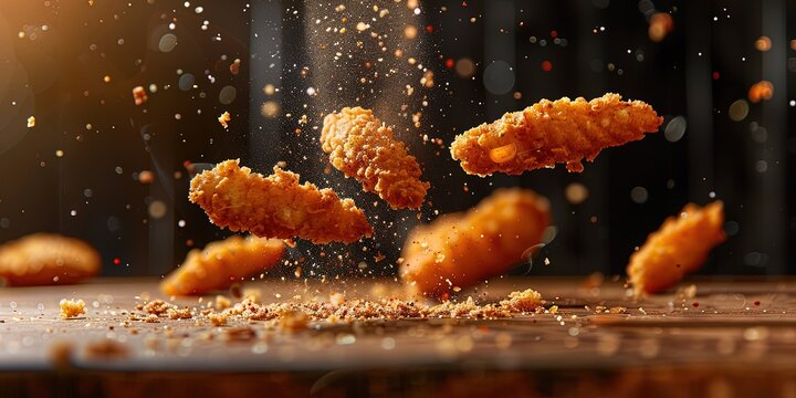 long chicken goujons in breadcrumbd 