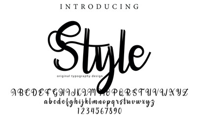 Style Font Stylish brush painted an uppercase vector letters, alphabet, typeface