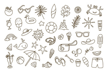 beach and summer themed doodle design