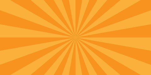 Vector orange sun rays and sunburst backdrop background. seamless retro vintage burst sunrise sunbeam element spiral striped illustration sunray template wallpaper design.