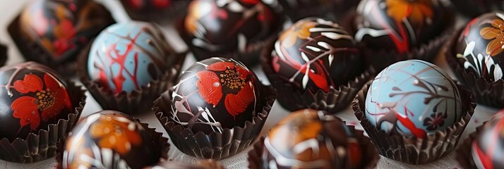 wedding favors of hand painted chocolate bon-bons 