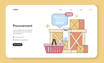 Strategic procurement process. Flat vector illustration.