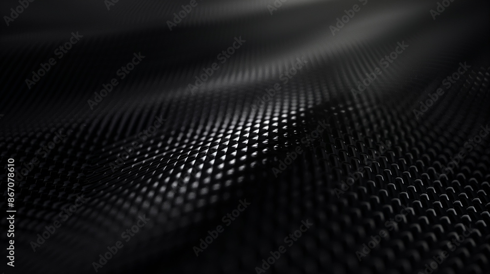 Poster a close-up of a black fabric with a pattern of dots. the image has a moody and mysterious feel to it