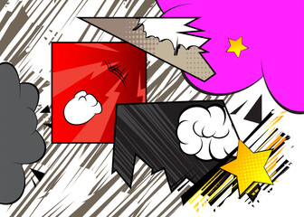 Abstract vintage cartoon backdrop, comic book background. Retro vector comics pop art design.