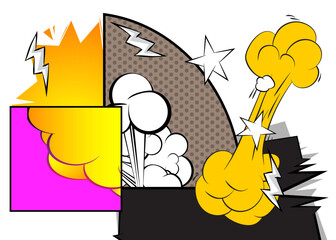 Abstract vintage cartoon backdrop, comic book background. Retro vector comics pop art design.