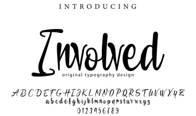 Involved Font Stylish brush painted an uppercase vector letters, alphabet, typeface