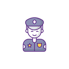 Police icon design with white background stock illustration