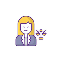 Lawyer icon design with white background stock illustration