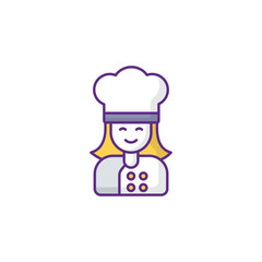 Chef icon design with white background stock illustration