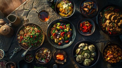 A Beautiful Assortment of Gourmet Dishes - Generative AI