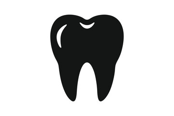 Happy teeth vector silhouette 