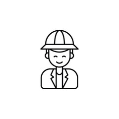 Archaeologist icon design with white background stock illustration