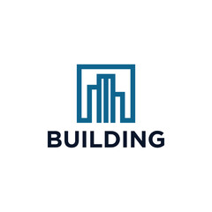 building logo with flat and modern design 