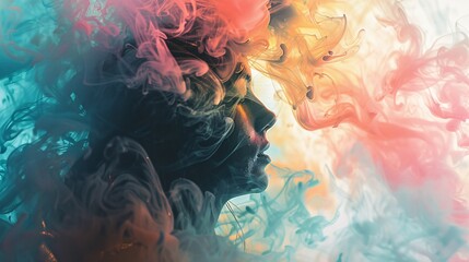Fototapeta premium Abstract Portrait in Smoke and Color