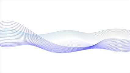 Fototapeta premium Abstract colorful flowing wave lines isolated on white background, Abstract purple wave flow line isolated on white background. Banner design isolated, vector illustration 