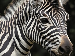 Fototapeta premium adult zebra head, close-up 