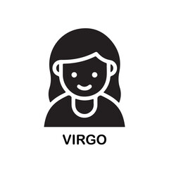 Zodiac signs. Astrological symbol, the constellation Virgo. Twelve astrological avatars. Editable and color-changeable.