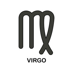 Zodiac signs. Astrological symbol, the constellation Virgo. Twelve astrological avatars. Editable and color-changeable.