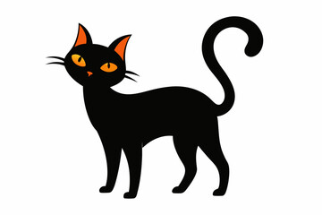 Halloween cat vector illustration, Halloween silhouette vector

