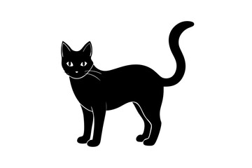 Obraz premium Halloween cat vector illustration, Halloween silhouette vector