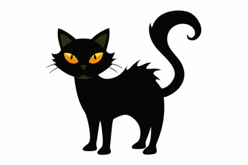 Halloween cat vector illustration, Halloween silhouette vector

